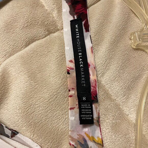 White House Black Market Sheer Floral V Neck Top - Picture 6 of 12